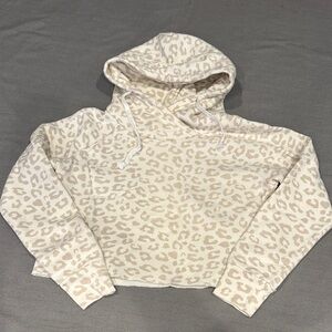 Abercrombie Leopard cropped hoodie SMALL